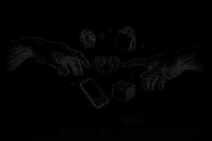 ASCII-art illustration of two hands passing products between them, in the ecentic brand texture