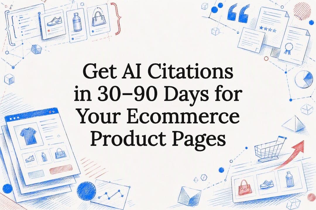 Decorative AI ecommerce citation title card