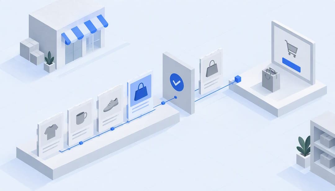 Abstract product data moving toward checkout